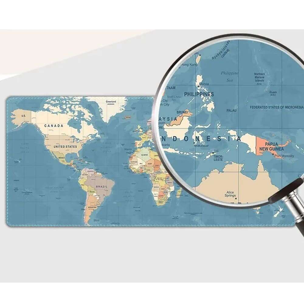 Mousepad  "World map" 40 x 90 x 2 mm RC-K-1074 (Μπλε)