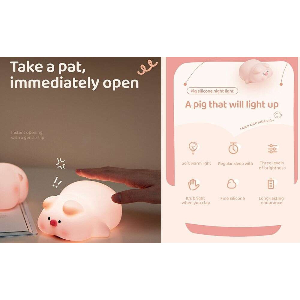 Επιτραπέζιο Φωτιστικό "Cute Pig" (Ροζ)