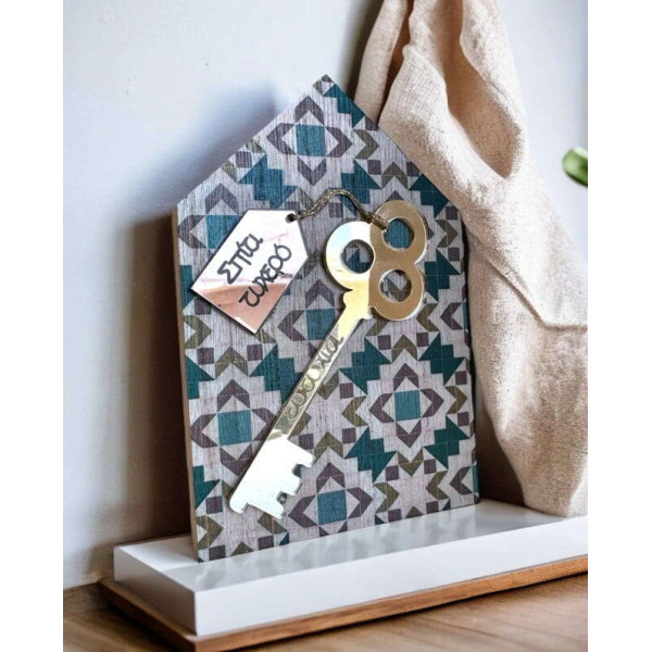 LifeLikes Γούρι Ξύλινο Σπίτι με Κλειδί