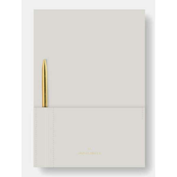 Somewhere Vegan Leather Ριγέ Σημειωματάριο A5 με Στυλό (Stone Gray)