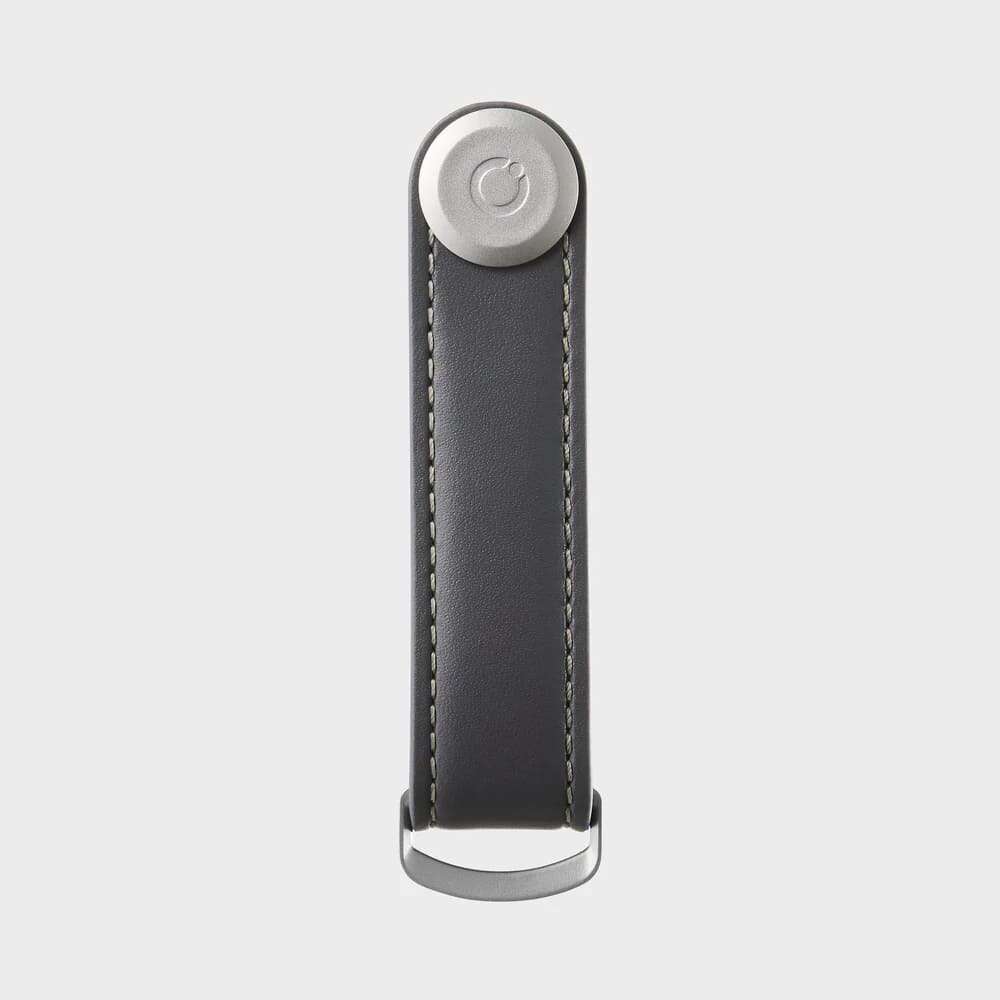 OrbitKey Leather Key Organiser Κλειδοθήκη Μπρελόκ (Charcoal with Grey Stitching)