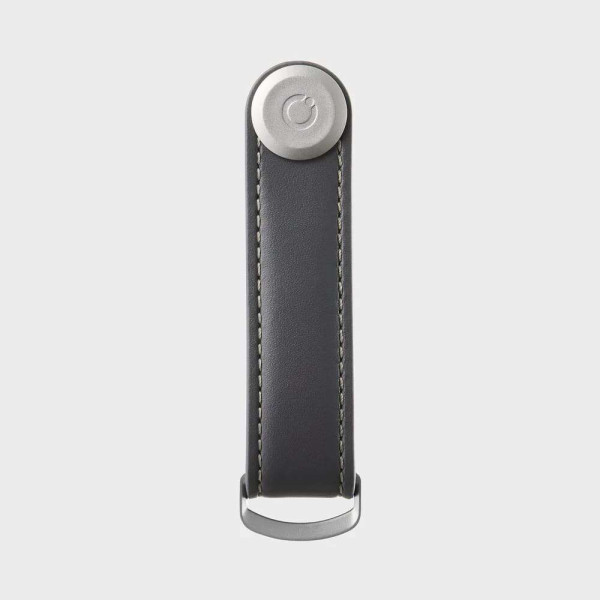 OrbitKey Leather Key Organiser Κλειδοθήκη Μπρελόκ (Charcoal with Grey Stitching)