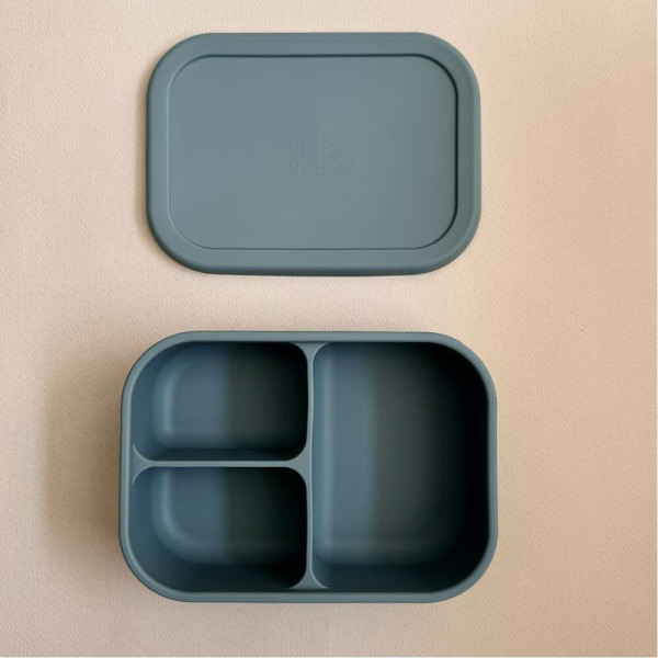 Nok Nok Φαγητοδοχείο Σιλικόνης με 3 χωρίσματα 800ml (Smoke Blue)