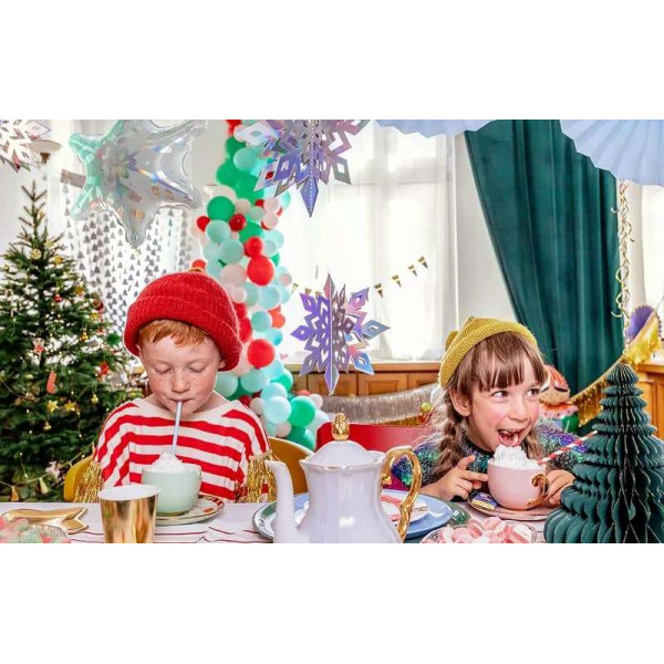 Χριστουγεννιάτικες 3D Διακοσμητικές Νιφάδες Ιριδίζον 3τμχ