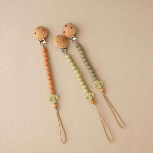 Nok Nok Κλιπ Πιπίλας από Χάντρες Σιλικόνης (Cactus)