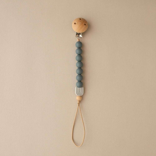 Nok Nok Κλιπ Πιπίλας από Χάντρες Σιλικόνης (Rainbow Grey)