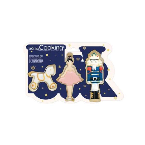 Scrap Cooking Σετ Κουπ-Πατ για μπισκότα 3τμχ (Kαρυοθραύστης -Mπαλαρίνα-Aλογάκι)