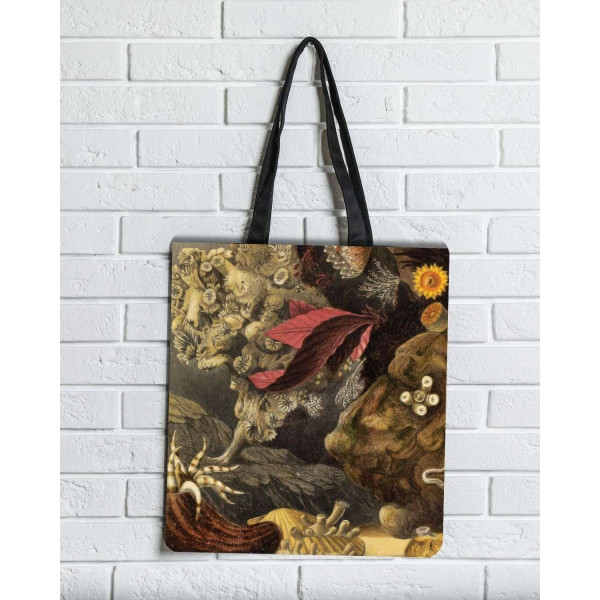 Brainfood Υφασμάτινη Σουέτ Τσάντα με Φερμουάρ Lovecraft