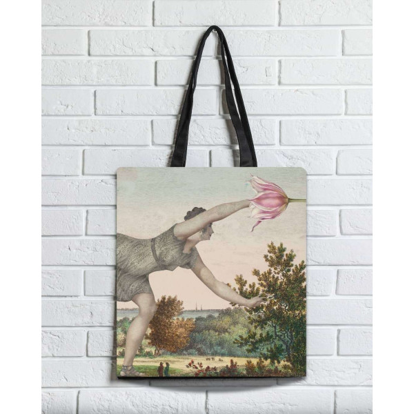 Brainfood Υφασμάτινη Σουέτ Τσάντα με Φερμουάρ Woman