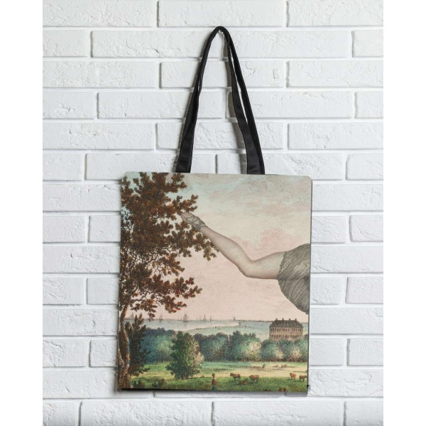 Brainfood Υφασμάτινη Σουέτ Τσάντα με Φερμουάρ Woman