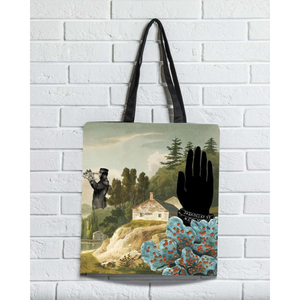 Brainfood Υφασμάτινη Σουέτ Τσάντα με Φερμουάρ Λίμνη