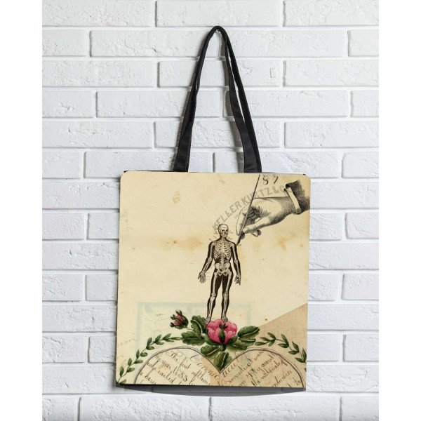 Brainfood Υφασμάτινη Σουέτ Τσάντα με Φερμουάρ Girl