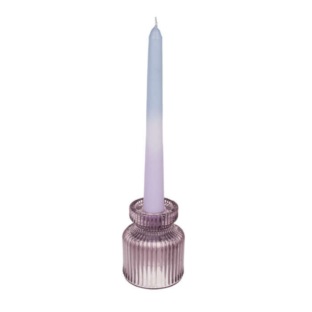 Γυάλινο Κηροπήγιο 2 σε 1 -  6 x 8 cm (Ροζ)