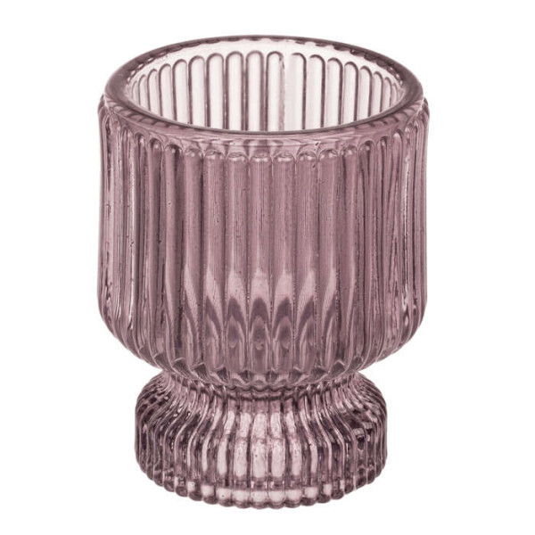 Γυάλινο Κηροπήγιο 2 σε 1 -  6 x 8 cm (Μωβ)