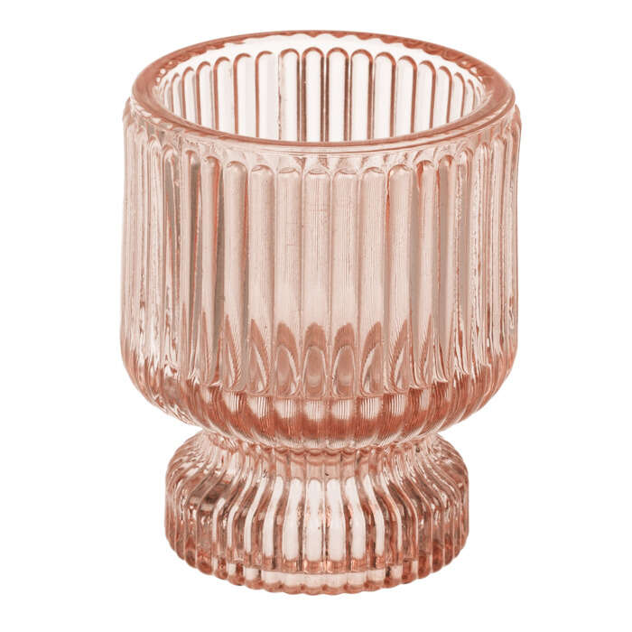 Γυάλινο Κηροπήγιο 2 σε 1 -  6 x 8 cm (Πορτοκαλί)