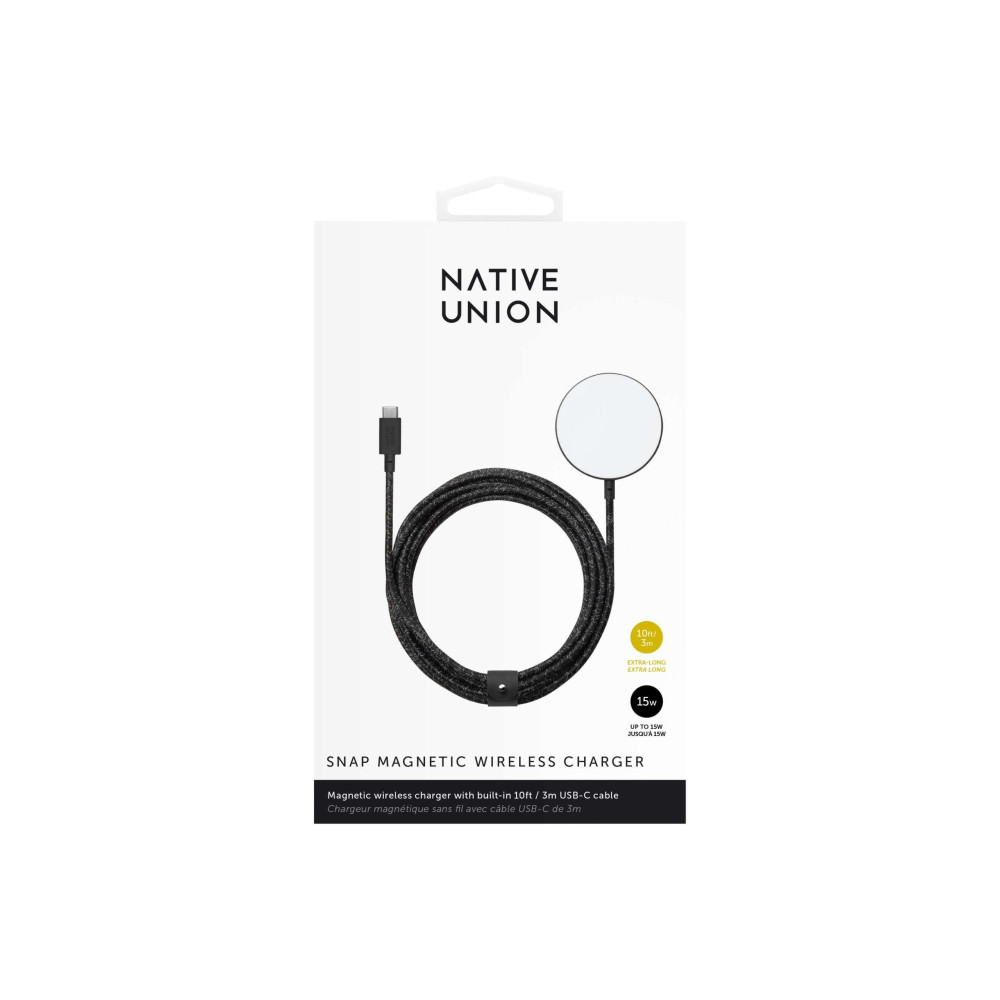 Native Union Snap Cable XL, Magnetic Wireless Charger, MagSafe compatible, Qi, 3m (Cosmos)