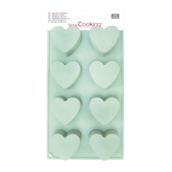 Scrap Cooking Φόρμες Σιλικόνης 8 καλούπια - Καρδιές