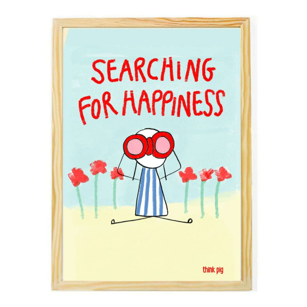 Think Pig Κάδρο με Αφίσα Happiness