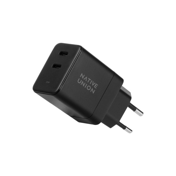 Native Union Fast Gan Charger PD 35W με 2 θύρες USB-C (Μαύρο)