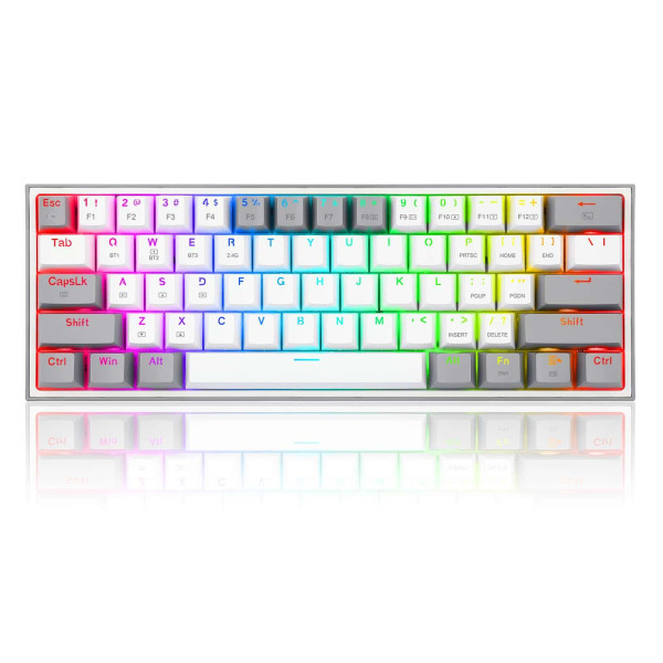 Redragon K617 FIZZ RGB Μηχανικό Gaming πληκτρολόγιο (White/Gray)
