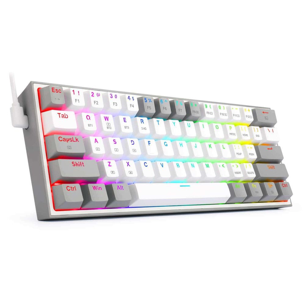 Redragon K617 FIZZ RGB Μηχανικό Gaming πληκτρολόγιο (White/Gray)