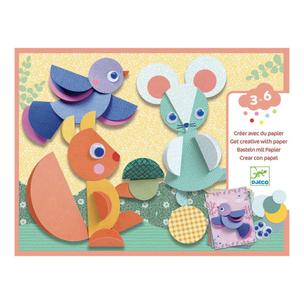 Djeco Κολάζ 3D Διπλώνω Χάρτινους Κύκλους Ζωάκια