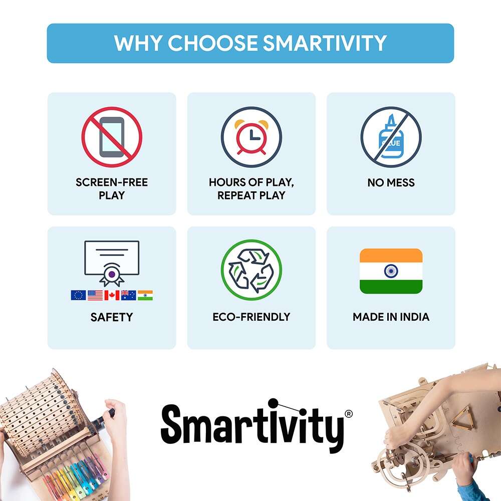 Smartivity DIY Κατασκευή Μουσικός Μηχανισμός - Μεταλλόφωνο με καβίλιες για να φτιάξετε τις δικές σας μελωδίες