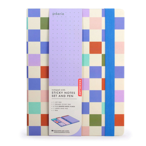 Kikkerland Inkerie Notepad με Sticky Notes Σετ και Στυλό (26,6 x 20,5 x 2 cm)