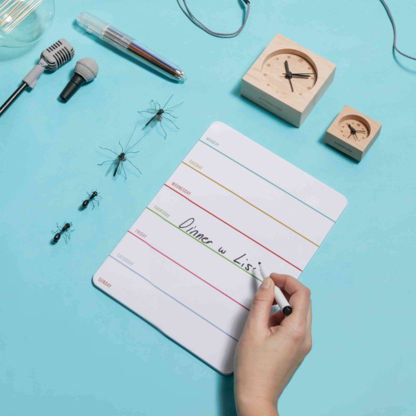 Kikkerland Εβδομαδιαίος Μαγνητικός Πίνακας Λευκός 20 x 20 cm