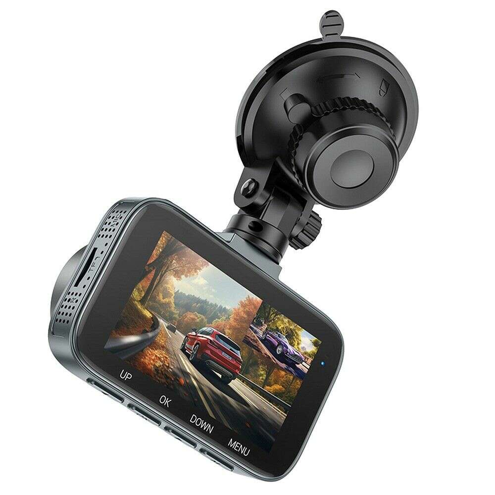 Hoco DV6 Κάμερα DVR 1080P/30fps Αυτοκινήτου με Οθόνη 3" + πίσω Κάμερα