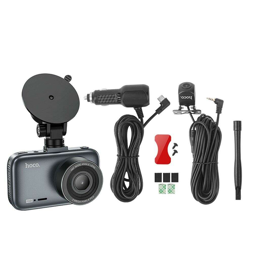 Hoco DV6 Κάμερα DVR 1080P/30fps Αυτοκινήτου με Οθόνη 3" + πίσω Κάμερα