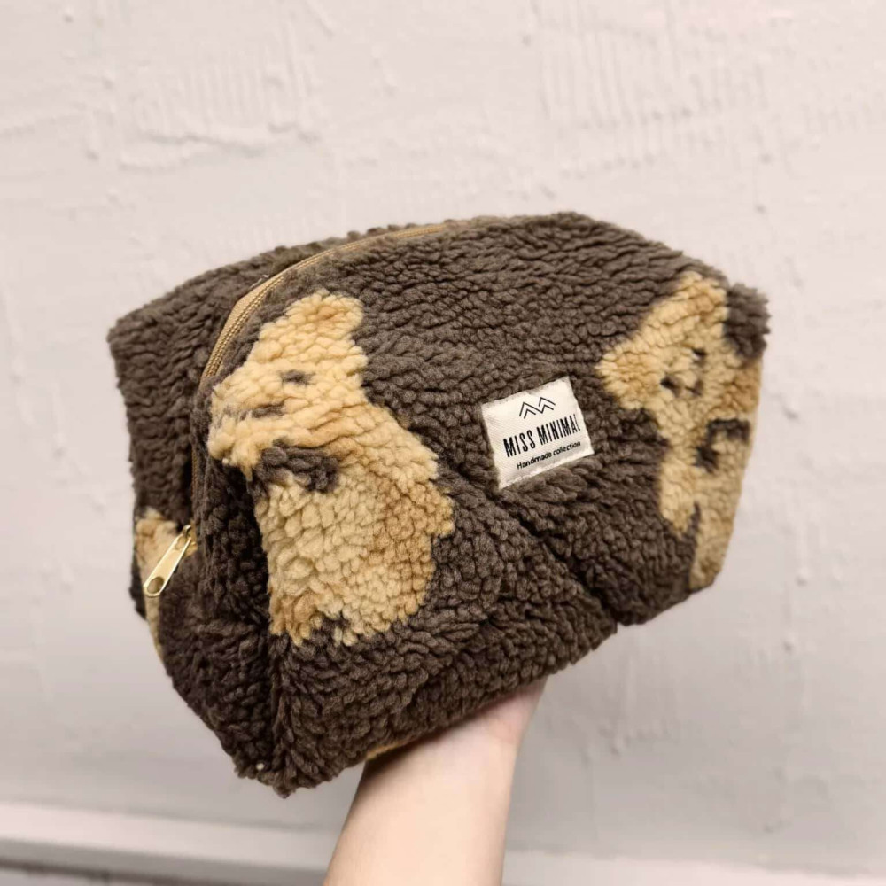 Miss Minimal Zipper Box Νεσεσέρ Fluffy Bear (22 x 13 x 14 cm)