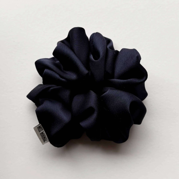 Miss Minimal Schrunchie Blue Navy Satin