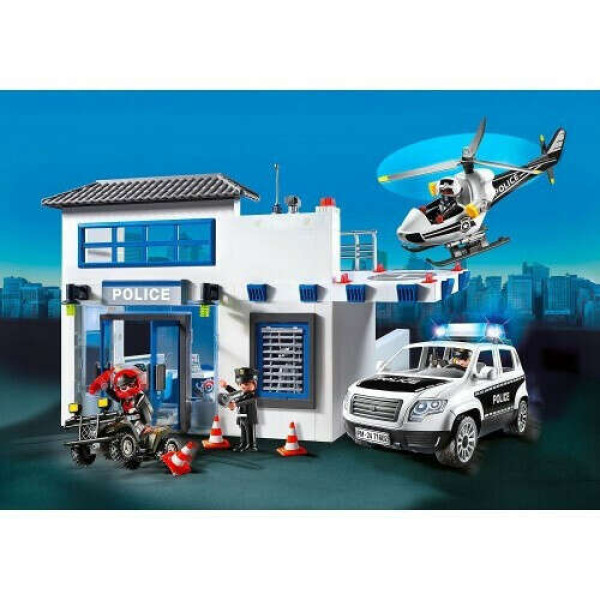 Playmobil Αστυνομικό τμήμα με περιπολικό και ελικόπτερο (71602)