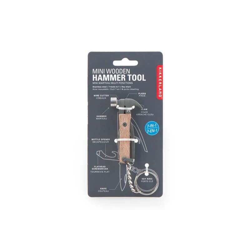 Kikkerland Wood Mini Hammer Tool - Πολυεργαλείο Μπρελόκ Σφυρί