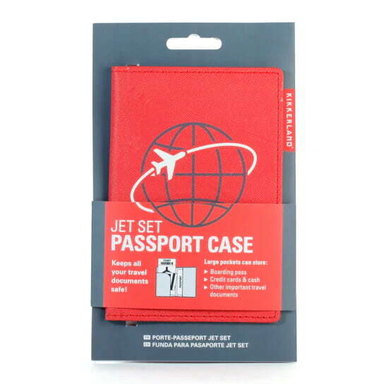 Kikkerland Θήκη Διαβατηρίου Passport Holder - Jet Set Κόκκινο