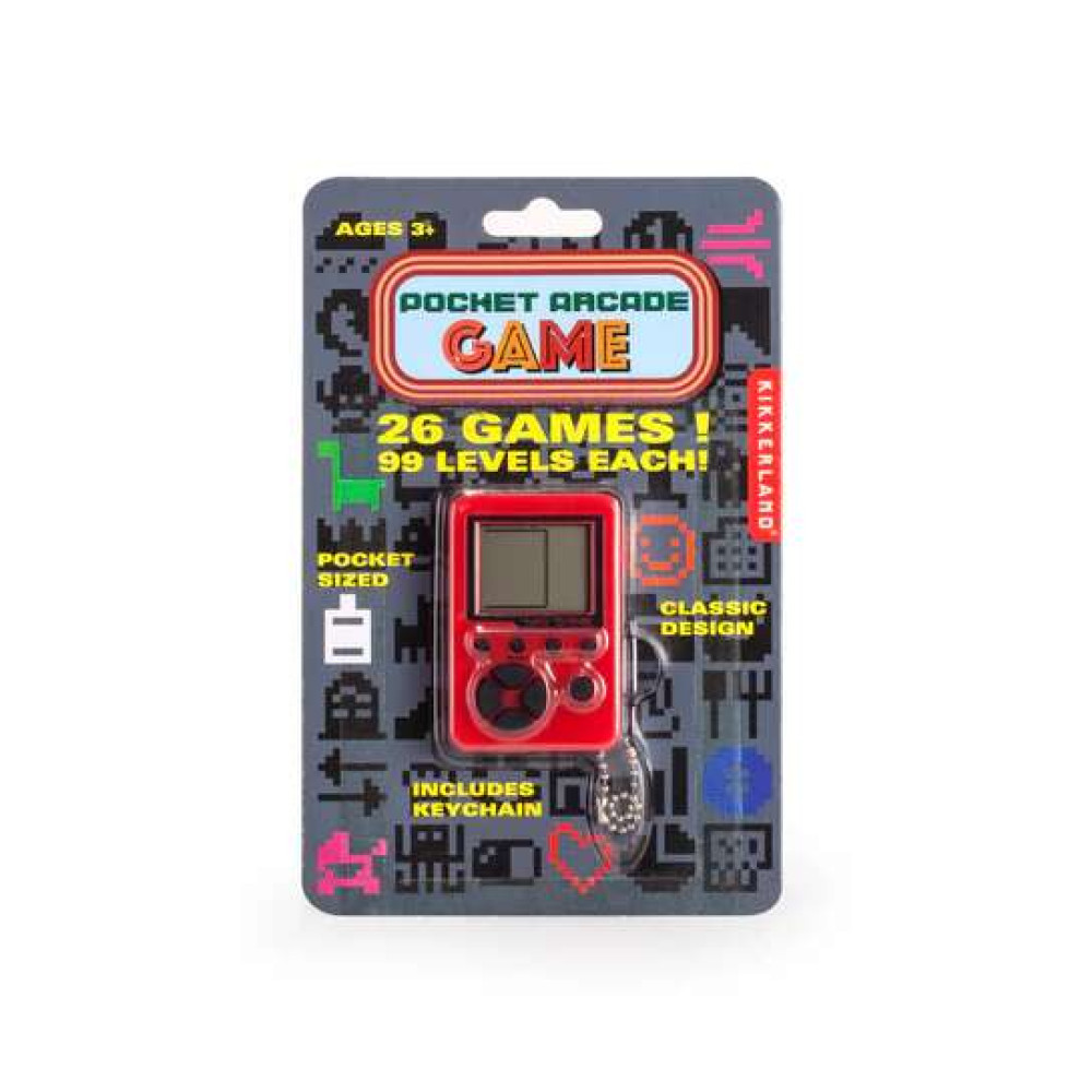Kikkerland Pocket Arcade Game - Mini Portable Console