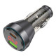 Hoco NZ12B Φορτιστής αυτοκινήτου USB A + Type-C με οθόνη + καλώδιο Type-C σε Lightning PD QC3.0 3A 48W (Μαύρο)