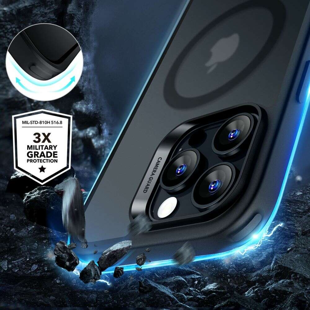 ESR Θήκη Classic Hybrid Halolock Magsafe & Tempered Glass για iPhone 16 Pro Max (FROSTED BLACK)