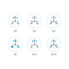 Tech-Protect WL-09 Universal Αντάπτορας ταξιδιού από EU (Λευκό)