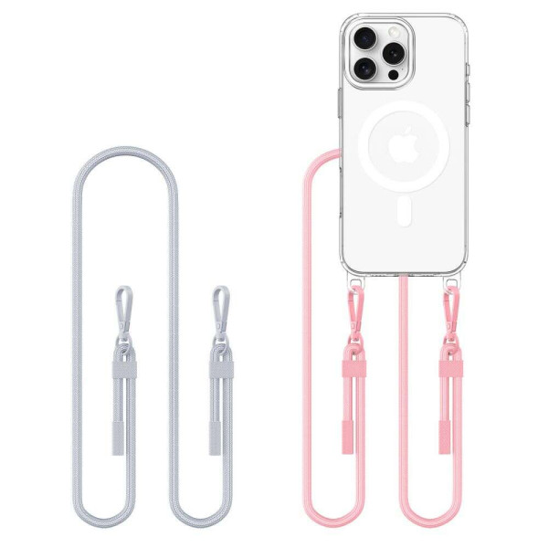 Tech-Protect Flexair Chain MagSafe θήκη για Apple iPhone 16 Pro GREY & PINK (Διάφανο)