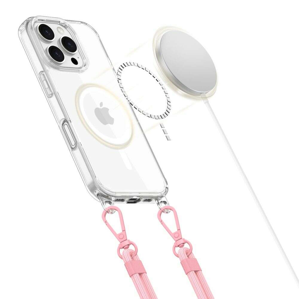 Tech-Protect Flexair Chain MagSafe θήκη για Apple iPhone 16 Pro GREY & PINK (Διάφανο)