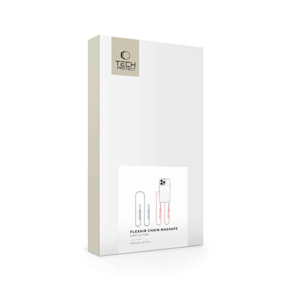 Tech-Protect Flexair Chain MagSafe θήκη για Apple iPhone 16 Pro GREY & PINK (Διάφανο)