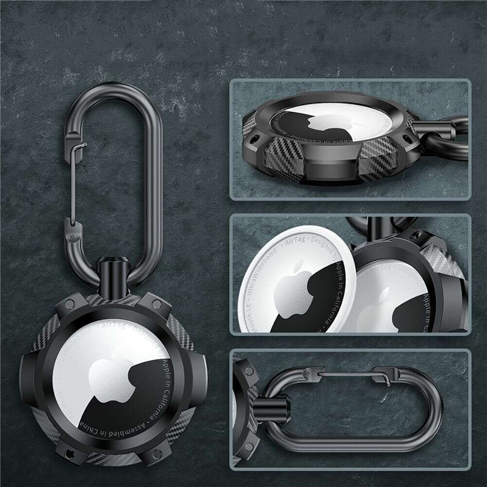 Tech-Protect Tpucarbon Θήκη για Apple AirTag (Μαύρο)