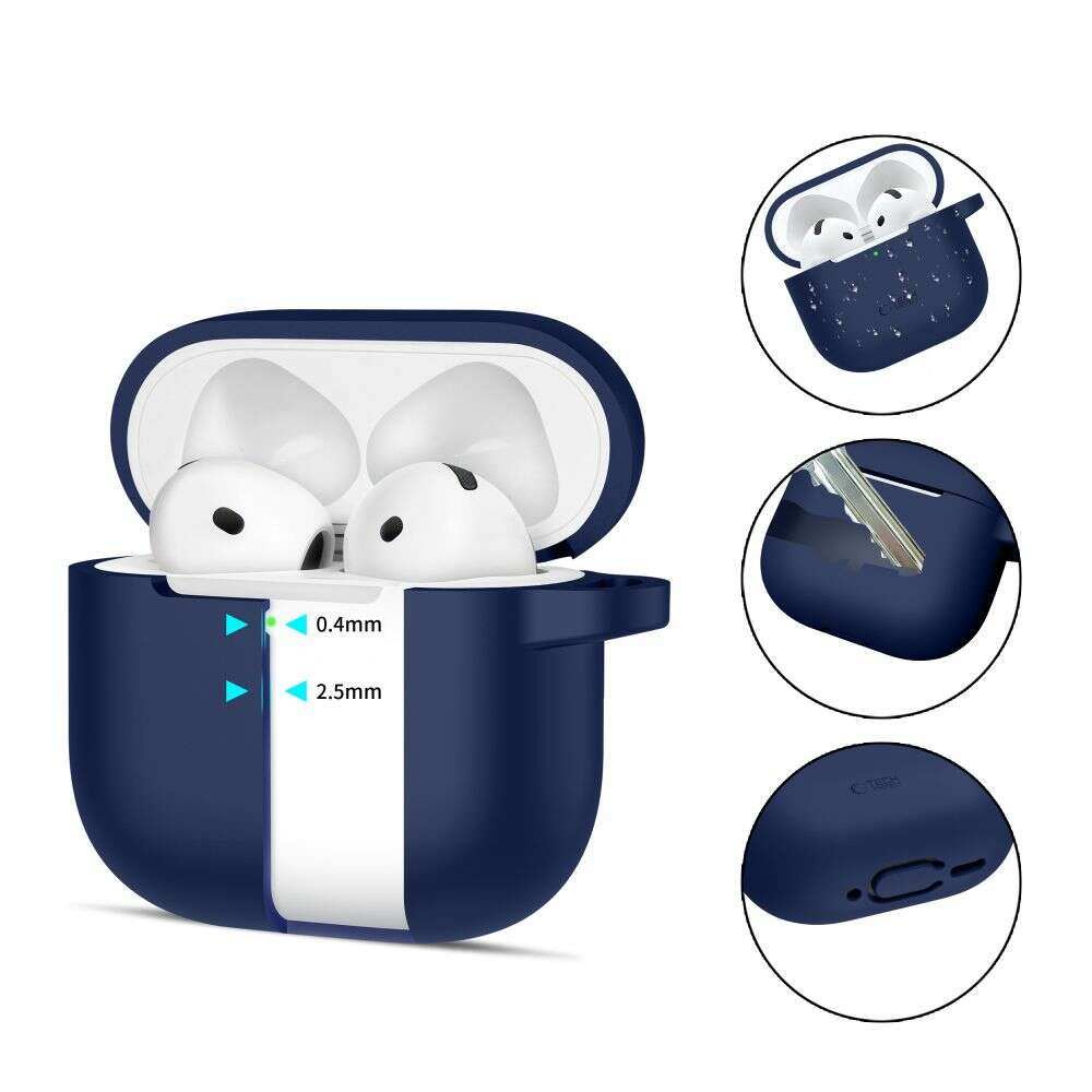Tech-Protect Silicone Hook Θήκη για Apple AirPods 4 (Navy Blue)