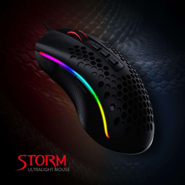 Redragon M808 RGB Storm Lightweight Ενσύρματο Gaming Ποντίκι (Μαύρο)