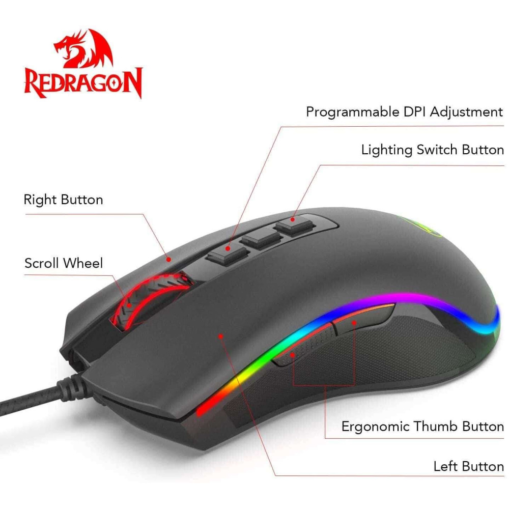 Redragon M711 Cobra FPS Ενσύρματο Gaming Ποντίκι (Μαύρο)