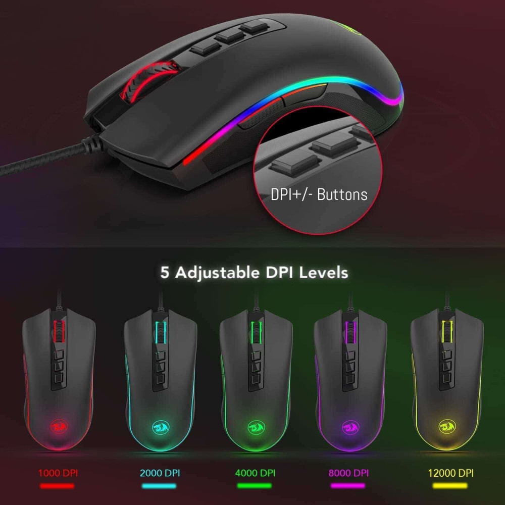 Redragon M711 Cobra FPS Ενσύρματο Gaming Ποντίκι (Μαύρο)