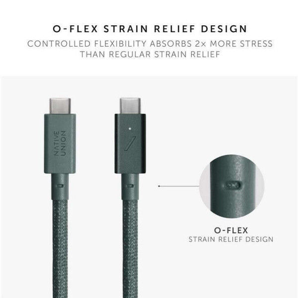 Native Union Καλώδιο USB-C σε USB-C Pro2 240W 2.4m (Slate Green)