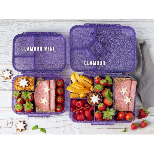 Lekkabox Mini Glamour Φαγητοδοχείο Tritan με 3 χωρίσματα (Purple)